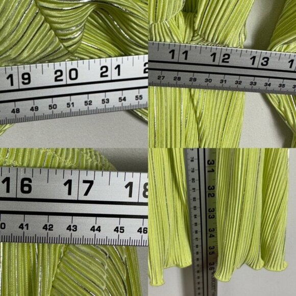 NEW Rotate Birger Christensen Sunny Lime Green Ivy Pleated Mini Dress Size 8 New - Picture 13 of 15